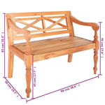 Batavia Bench 98 cm Solid Mahogany Wood Light Brown 246967