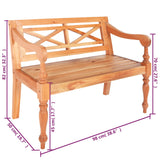 Batavia Bench 98 cm Solid Mahogany Wood Light Brown 246967