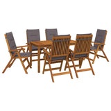 7-Piece Garden Dining Set Natural Solid Acacia Wood 3434561