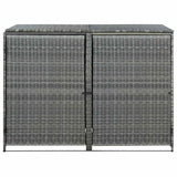 Double Wheelie Bin Shed Poly Rattan Anthracite 148x77x111 cm 46463