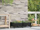 Garden Planter with Wheels Black 80 x 40 x 29 cm PP 3422955