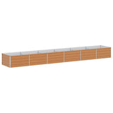 Garden Raised Bed Light Brown 480 x 80 x 45 cm Galvanised Steel 42017341