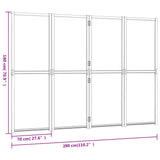 4-Panel Room Divider Cream White 280x180 cm 319184