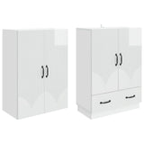 Cabinet Set 2 pcs High Gloss White Engineered Wood 3416776