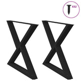 Dining Table Legs 2 pcs Black 90x cm Steel 4012732
