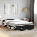 Bed Frame with Drawers without Mattress Black 150x200 cm King Size 3280742