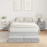 Storage Bed Frame Grey Sonoma 120 cm Engineered Wood 3335690