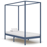 Bed Frame Grey Solid pine wood and plywood slats Single Durable 283275