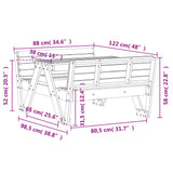 Picnic Table for Kids White 88x122x58 cm Solid Wood Pine 832602