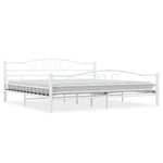 ZNTS 285306 Bed Frame White Metal 200x200 cm