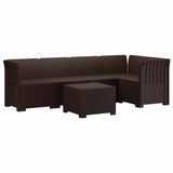 5-Seater Garden Sofa Rattan Look PP Brown 3444067