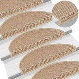 Stair Mats Self-adhesive Sisal-Look 30 pcs 65x21x4 cm Sand 3365879