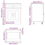 Kitchen Base Cabinet Kalmar Black Engineered Wood 853488