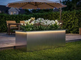 Garden Planter with LED Silver 40 x 80 x 40 cm Galvanised Steel 8008164