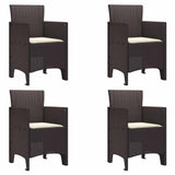Garden Dining Set 5 pcs Brown Polypropylene 3378541