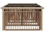 Garden Table Beige 100 x 55 x 37 cm PE Rattan and Glass 42035138