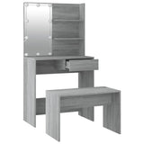 Dressing Table Set with LED Grey Sonoma Engineered Wood 3114113