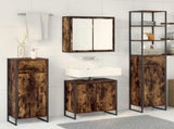 Bathroom Furniture Set with Drawer Smoked Oak Engineered Wood 3403054