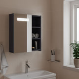 Bathroom Mirror Cabinet with LED Light Grey 45x13x52 cm 357966