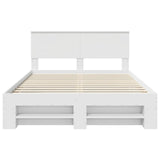 Bed Frame with Headboard White 140 x 200 cm Engineered Wood 3408753