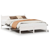 Bed Frame without Mattress White 120x200 cm Solid Wood Pine 855595