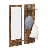 Wall-Mounted Coat Rack with Shelf Smoked Oak 70 x 10 x 90 cm 874527