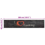 Kitchen Rug Black Velvet 60x300 cm Non-slip Kitchen Rug 136551