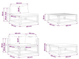 Sofa Set 4 pcs Natural Solid Acacia Wood 3417242