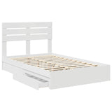 Storage Bed with Headboard White 120 x 200 cm Engineered Wood 3411579