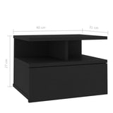 Floating Nightstand Black 40x31x27cm Engineered Wood 800407