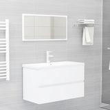 ZNTS Bathroom Furniture Set White Engineered Wood 3071594