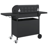 Gas BBQ Grill with 7 Burners Black Powder-coated Steel 3214254