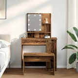 Dressing Table Set with LED Old Wood Engineered Wood 3329185