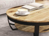 244675 Coffee Table Solid Rough Mango Wood 65x32 cm