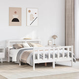 Bed Frame without Mattress White 140x200 cm Solid Wood Pine 3305762