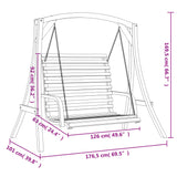 Swing Bench Solid Wood Spruce with Teak Finish 3200616