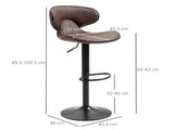 Adjustable Swivel Bar Stools Set of 2, Barstools with Footrest and Backrest, Steel Frame Gas Lift, T3398P343071