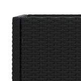 Garden Planters with Shelf 2 pcs Black 70x28x70 cm Poly Rattan 3210510
