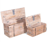 Two Piece Storage Chest Set Acacia Wood 244054