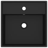 Luxury Basin Overflow Square Matt Black 41x41 cm Ceramic 146953