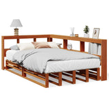 Bookcase Bed without Mattress Wax Brown 120x200cm Solid Wood Pine 3324504