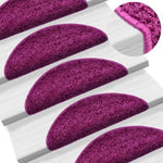 Stair Mats 10 pcs 56x17x3 cm Violet Half Round 149793
