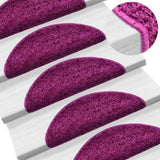 Stair Mats 10 pcs 56x17x3 cm Violet Half Round 149793