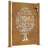 Garden Gate 100x150 cm Corten Steel Tree Design 153217
