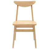 Dining Chairs 2 pcs Natural 42 x 47.5 x 81 cm Solid Rubber Wood 42020432
