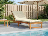 Sunlounger Cushion GEMERT 100% Polyester Cream 190 x 60 x 9 cm 947386