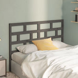 Bed Headboard Grey 146x4x100 cm Solid Wood Pine 814196