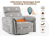 Electric Power Recliner Chair, 300&deg Swivel Rocker, Adjustable Headrest & Foldable Armrests, 330 15582255