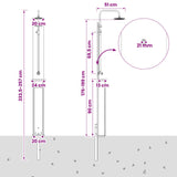 Outdoor Shower 257 cm Solid Acacia Wood and Stainless Steel 903120