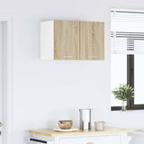 Hanging Cabinet Riga 2 pcs Sonoma Oak and White 30 x 31 x 40 cm 884119